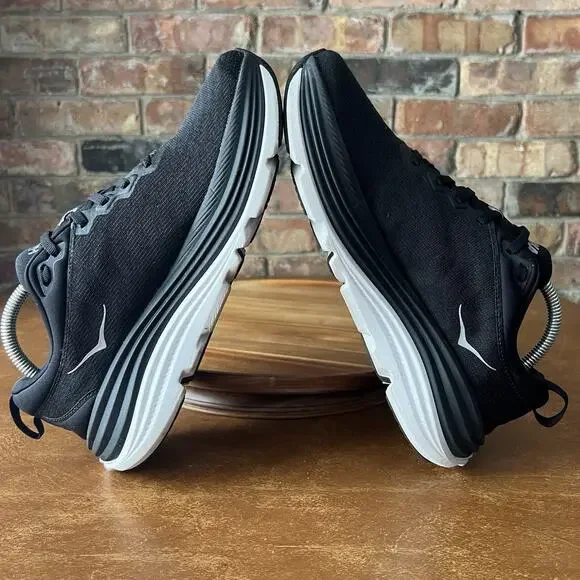 Hoka One One Gaviota 5 Men's 8 D Road Running Cushion Black White Sneaker Shoes